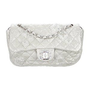 Authentic Metallic silver Chanel  handbag